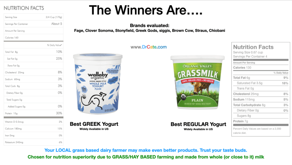 Best brands of Greek Yogurt and Regular Yogurt