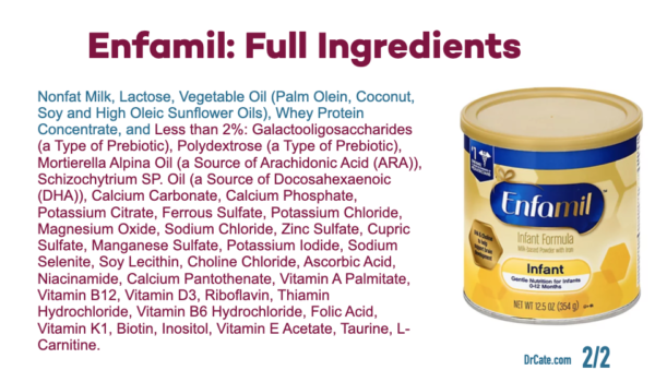 98% of infant formula enfamil is identical to candy ingredients