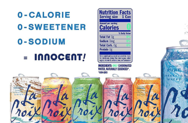 La Croix water label claims to be innocent