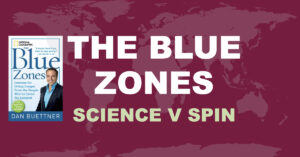 Blue Zones book cover Overlaying Map of World courtesy of commons.wikimedia.org