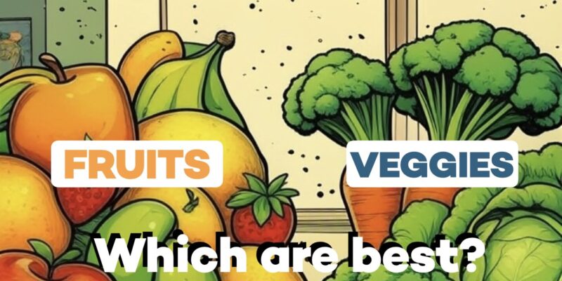 Pop Art Style Fruits And Vegetables With Caption Which Is Better By AI